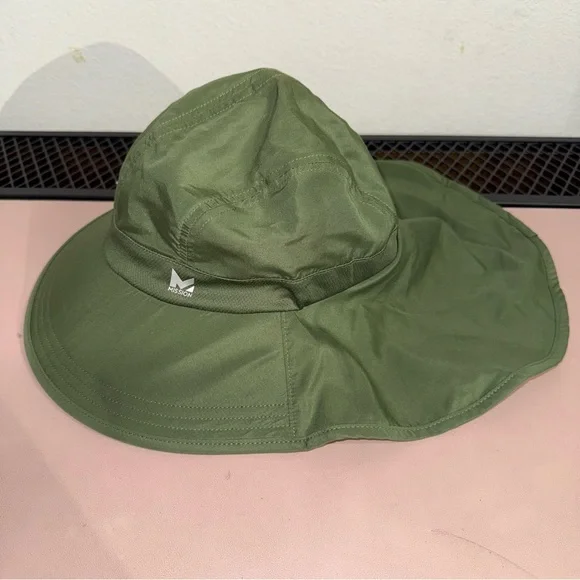 Mission Sun Defender‎ Cooling Hat Neck Guard Flap Wide Brim UPF 50 Olive Green - Picture 3 of 9